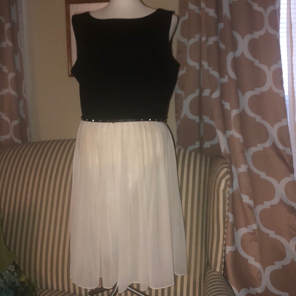 Black and Ivory chiffon dress